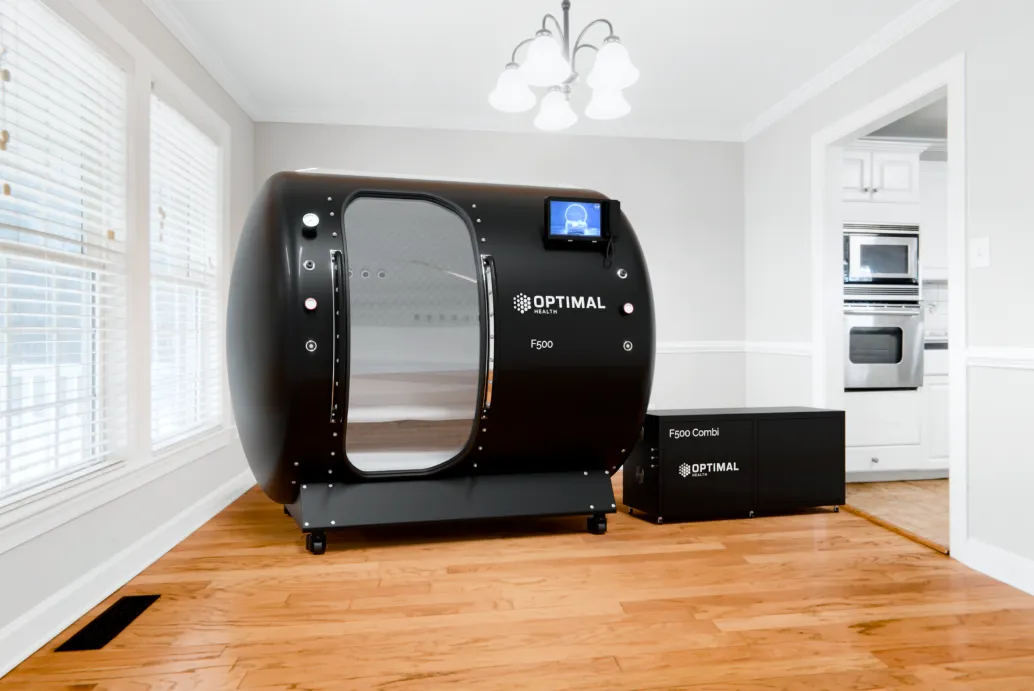 HBOT Hardshell Seated in a clinical wellness setting